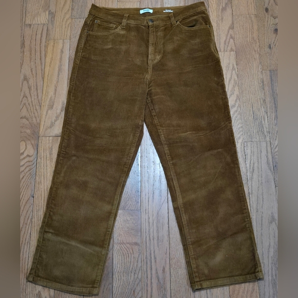 Kensie Pants - Kensie The Ella High Rise Brown Straight Corduroy Pants